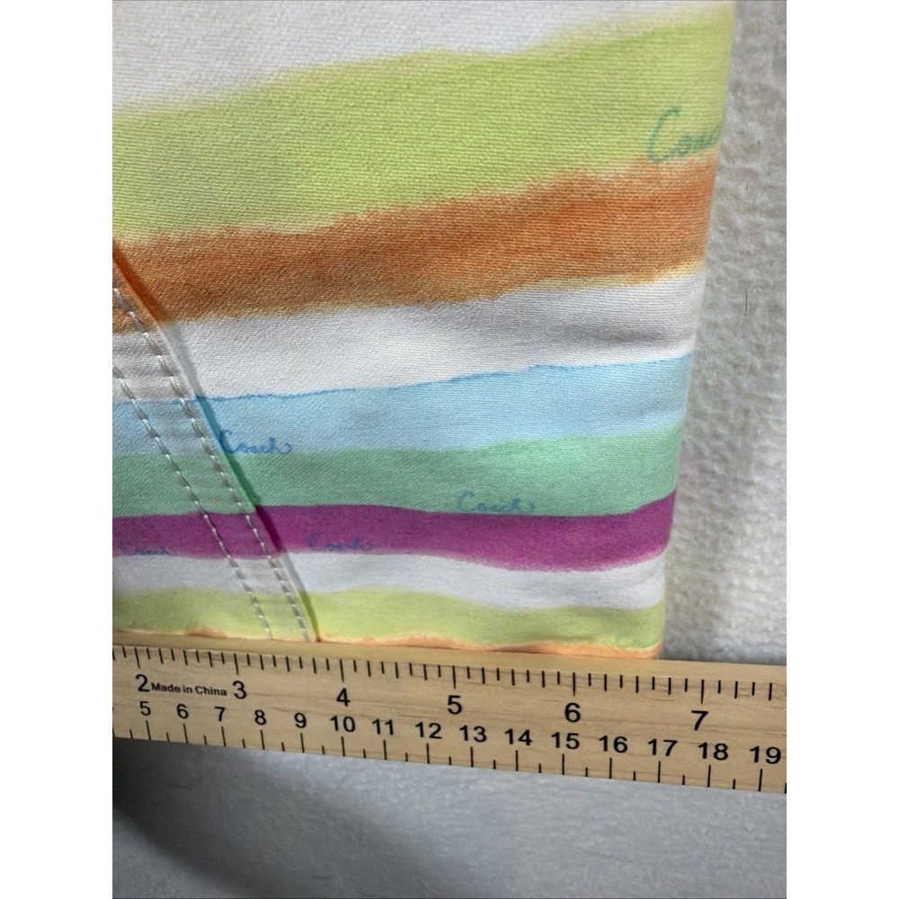 Coach Hampton Watercolor Striped Crossbody Bag Multicolor Canvas Suede F10718 - Picture 6 of 12